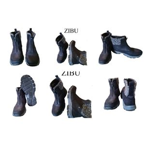 ZIBU SIRA BLACK TEXTILE ZIP FRONT ANKLE BOOTS